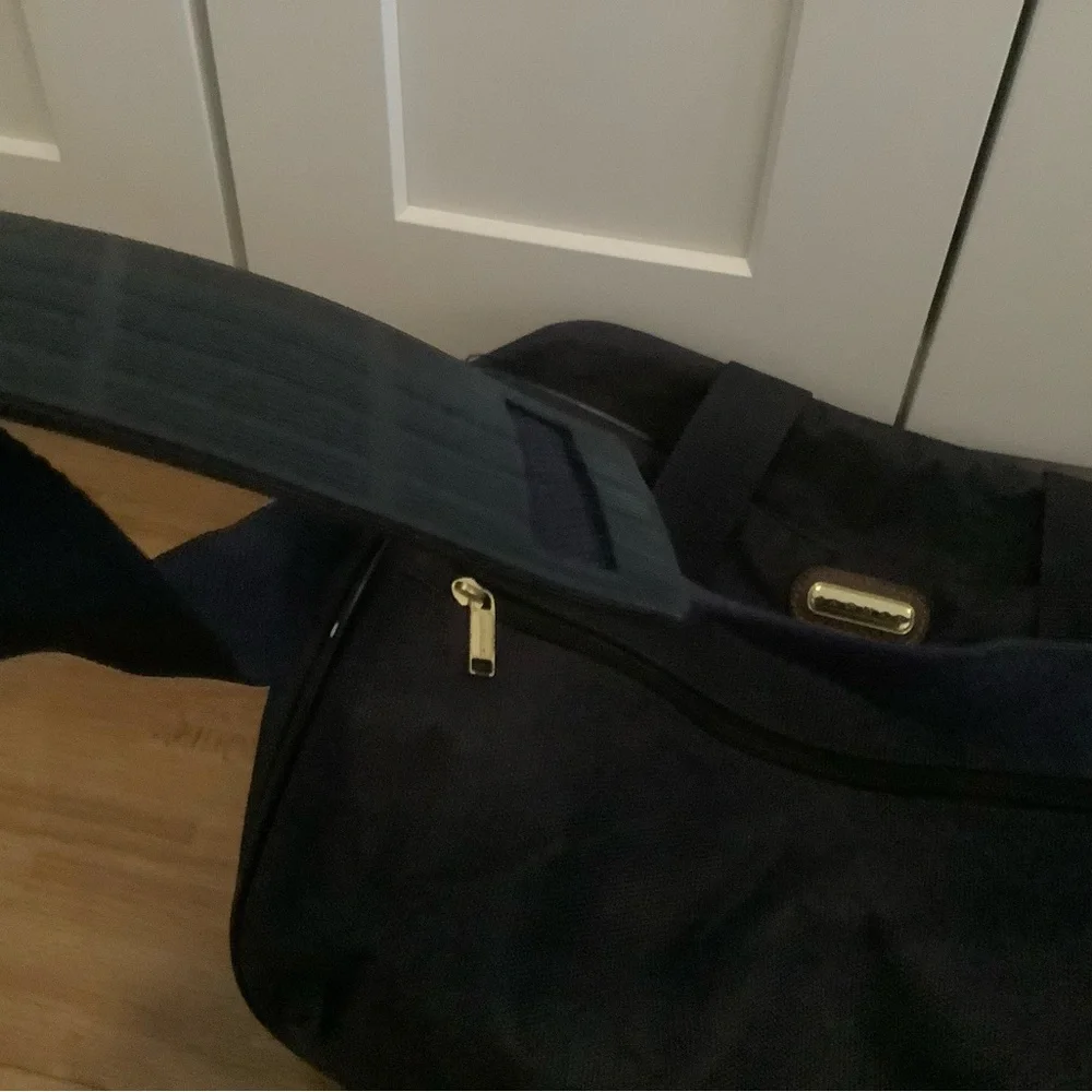 Vintage Jaguar duffel bag travel overnight Weekender shoulder bag in navy blue